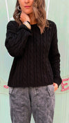 Black Cableknit Pullover