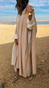 Beige Hooded Shawl Cardi