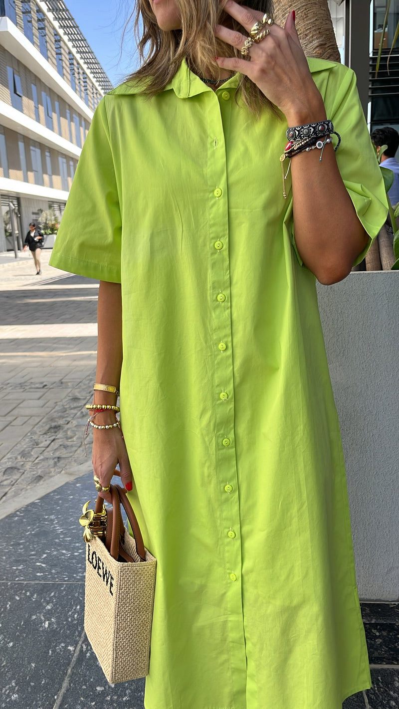 Lime T-shirt Shirt Dress