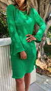 Green Keeping It Casual Crochet Dress Cover Up