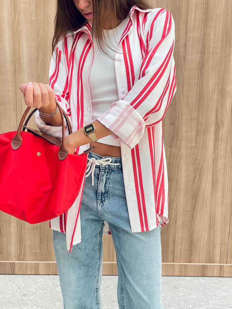 Red Candy Striper Shirt