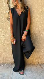 Black Easy Day Loose Jumpsuit