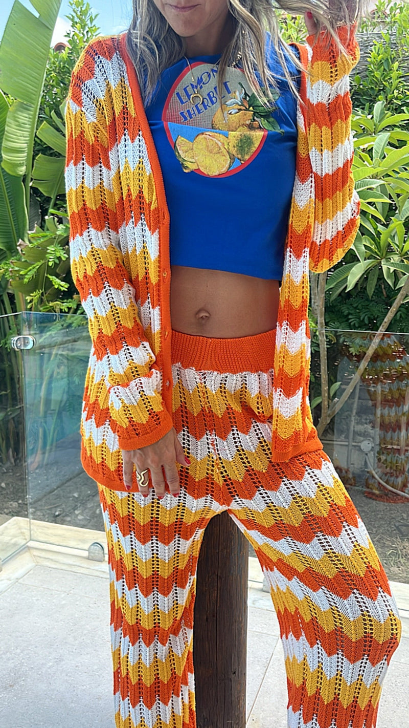 Orange Giving Waves Crochet Set