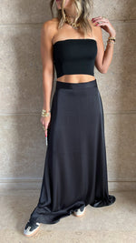 Black Satin Gothic Skirt