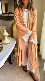 Beige Longline Knot Kimono