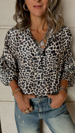 Night Out Satin Leopard Print Shirt