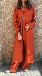 Rust 3 Piece Kimono Set