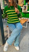 Green All About Stripes Pullover