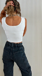 White Crop Corset Top