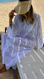 White Anglaise Me Beach Coverup