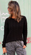 Black Cableknit Pullover