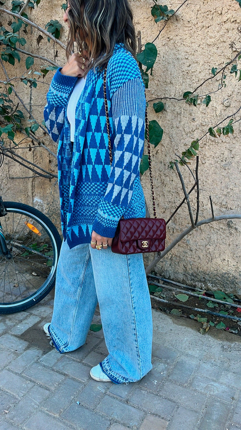 Blue All The Funk Knit Jacket