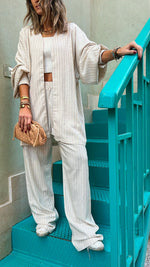 Comfortable Chic Stripe Linen Set