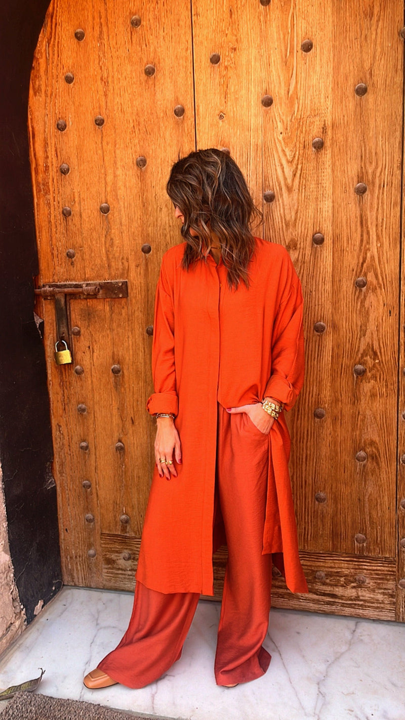 Rust Longline Shirt Set