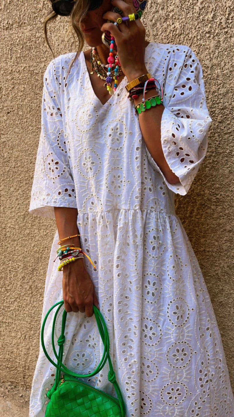 Pretty in White Paisley Dress