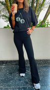 Black Slim Flare Pants