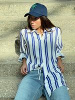 Blue Candy Striper Shirt