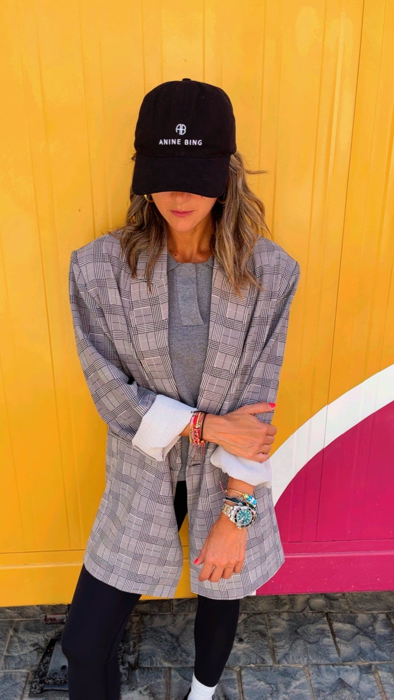 Grey Girl Boss Retro Oversize Blazer