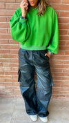 Green Exaggerated Hoodie