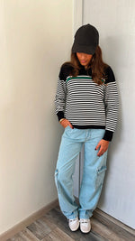 Black Striped Prep Knit