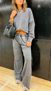 Grey Acid Wash Cropped High low Sweatshirt