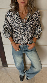 Night Out Satin Leopard Print Shirt