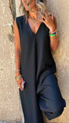 Black Easy Day Loose Jumpsuit