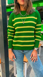 Green All About Stripes Pullover