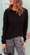 Black Cableknit Pullover