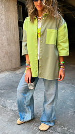 Lime Colorblock County Overshirt