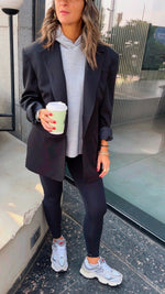 Black Sophisticated Oversize Blazer