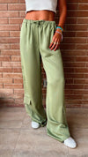 Pistachio Satin Feel Breezy Pants