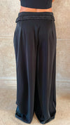 Black Shiny Flare Pants