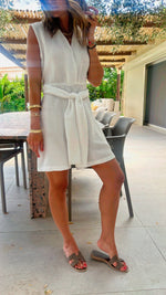 White Living By The Coast Shorts Jumpsuit