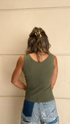 Olive 101 Interknit V Tank Top