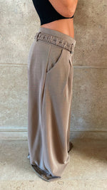 Cafe Shiny Flare Pants