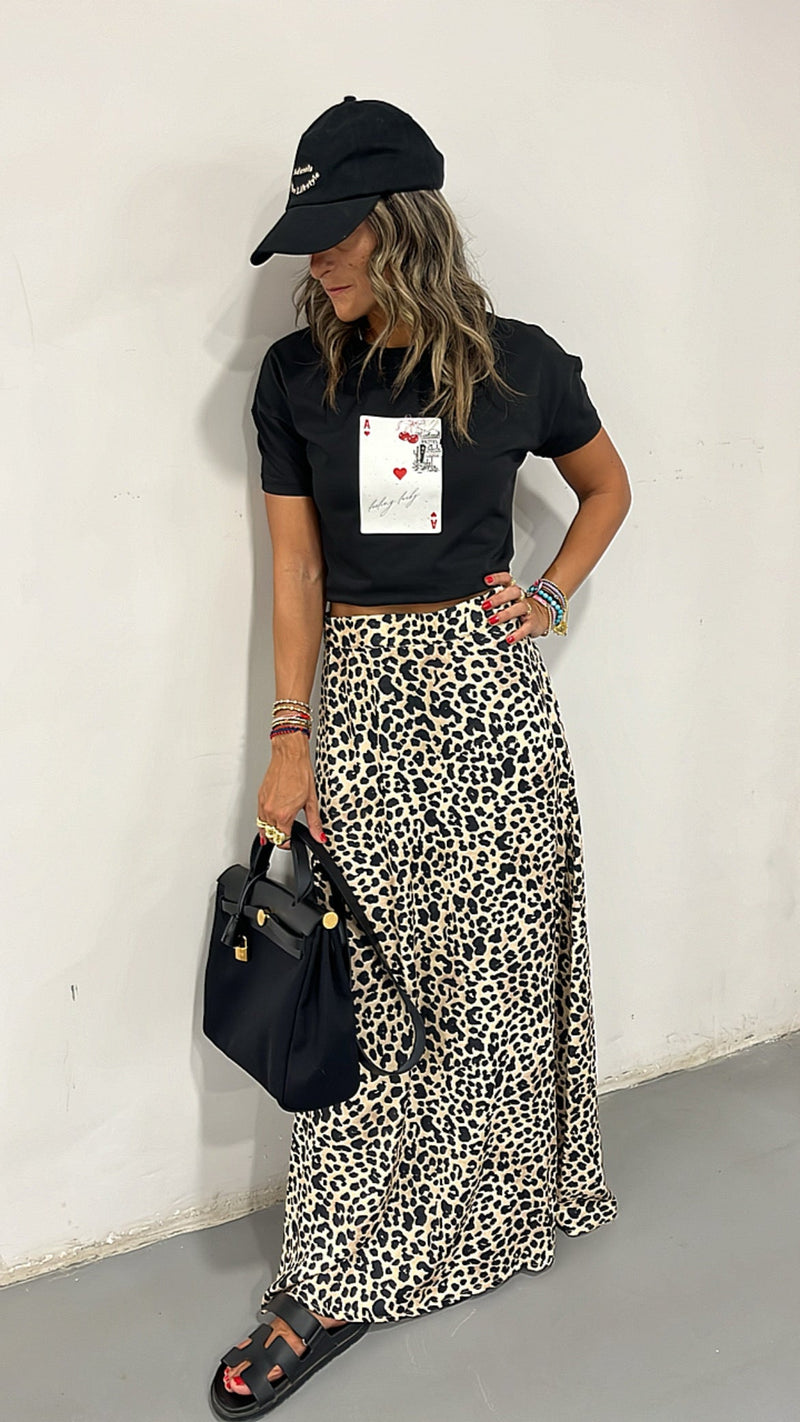 Cheetah Spots Longline Skirt