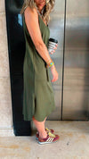 Olive Easy Travel Basic Midi Dress