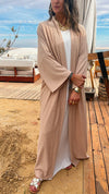 Beige Longline Thick Kimono