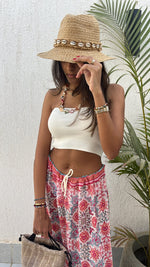 Pink Pattern Chiffon Beach Pants