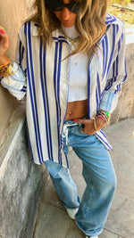 Blue Candy Striper Shirt