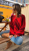 Red Premium Handmade Oversize Pullover