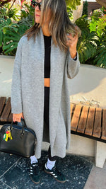 PREORDER Grey Knitted Maxi Cardigan