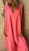 Pink Easy Day Loose Jumpsuit