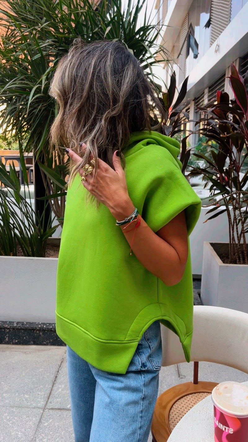 Lime Sleeveless Cool Nights Hoodie