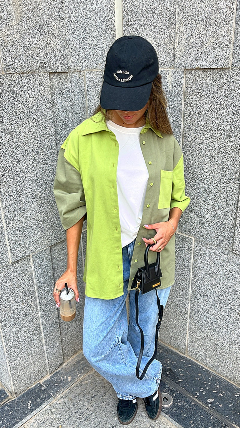 Lime Colorblock County Overshirt