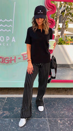 Black Go To Striped Knit Pants