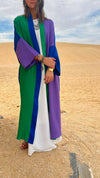 Lilac & Green Color Block Kimono