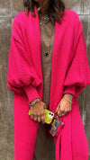 Fuchsia Heavy Shawl Knit Cardi