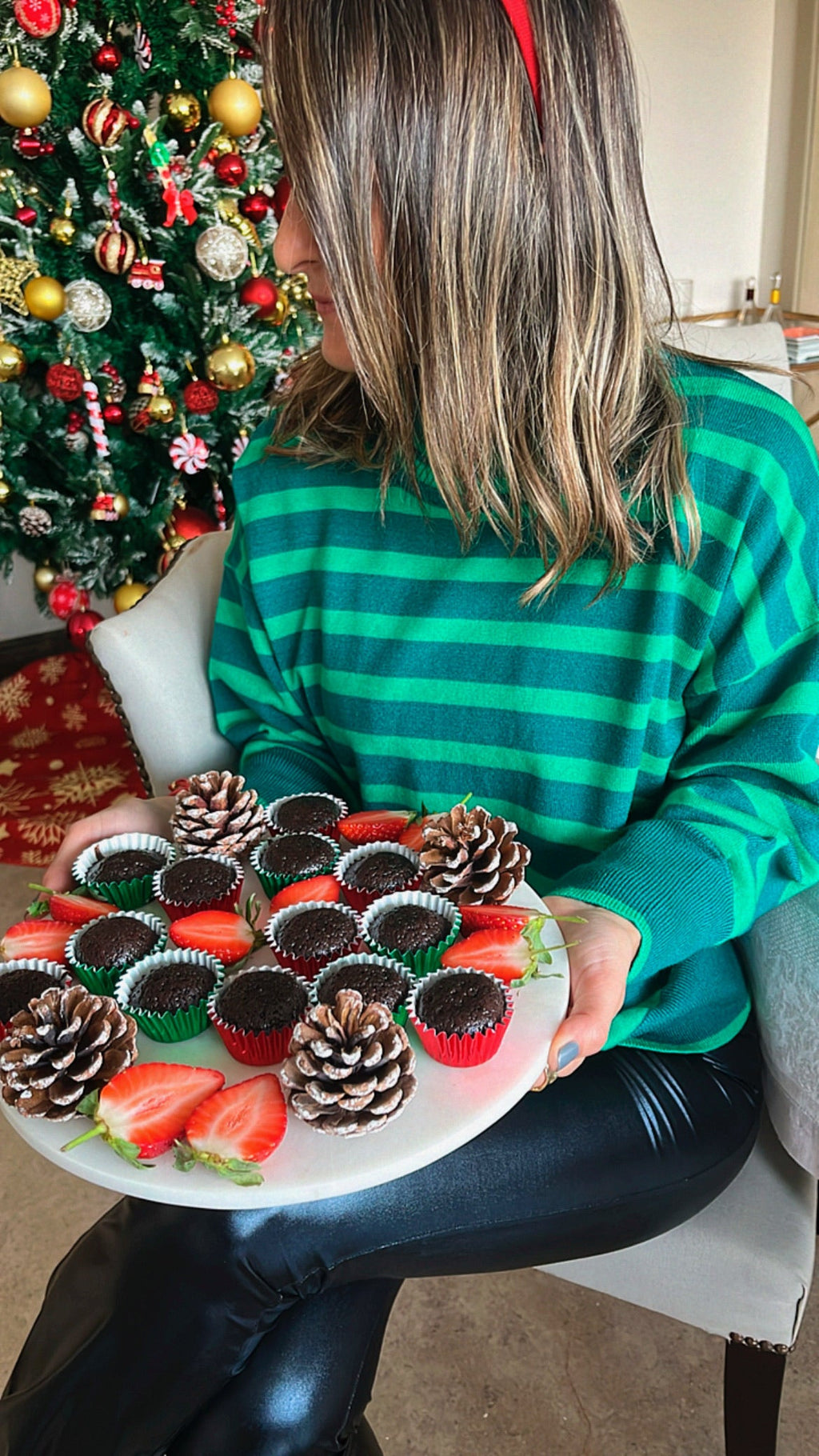 Green Candy Cane Turtle Neck